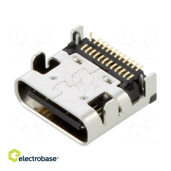 Socket | USB C | on PCBs | SMT | PIN: 24 | horizontal | USB 3.1 | 5A | reel