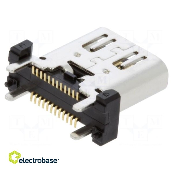 Socket | USB C | on PCBs | SMT | PIN: 24 | vertical | USB 3.1 | 5A | reel image 2