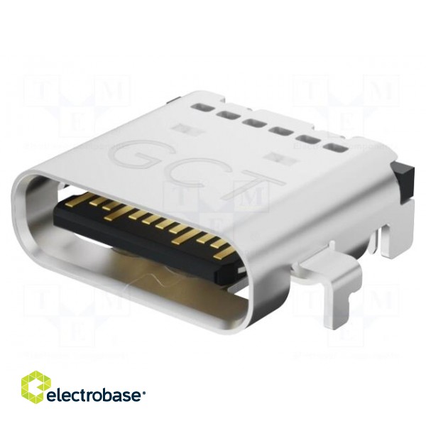 Socket | USB C | SMT | PIN: 24 | horizontal | middle board mount | 5A