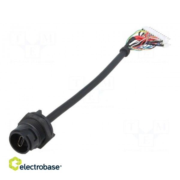 Socket | USB C | USB Buccaneer | for panel mounting,front side nut image 1