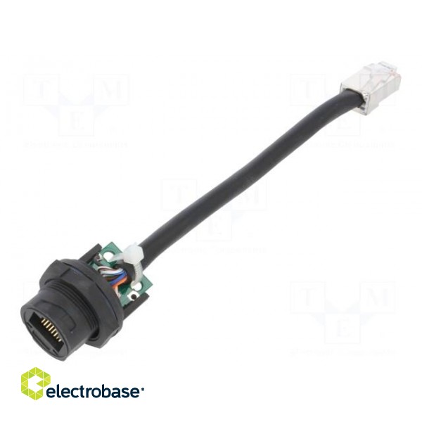 Adapter cable | 0.1m | PIN: 8 | Cat: 5e | Layout: 8p8c | IP67 | straight