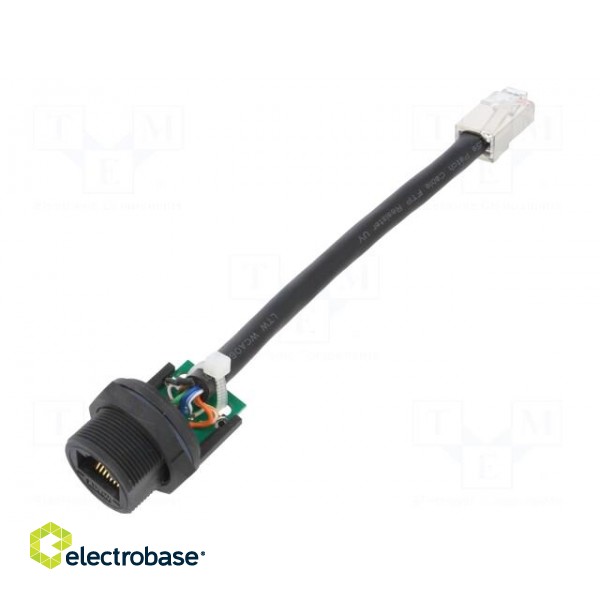 Adapter cable | 0.1m | PIN: 8 | Cat: 5e | plastic | Layout: 8p8c | IP67