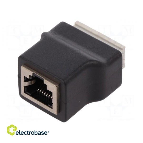 Adapter | PIN: 8 | RJ45 socket,terminal block | spring clamp image 1