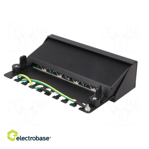 Patch panel | RJ45 | Cat: 6 | Colour: black | Number of ports: 8 фото 6