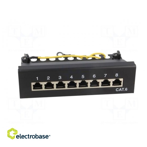 Patch panel | RJ45 | Cat: 6 | Colour: black | Number of ports: 8 фото 9