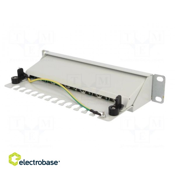 Patch panel | RJ45 | Cat: 6 | RACK | Colour: grey | Number of ports: 12 image 7