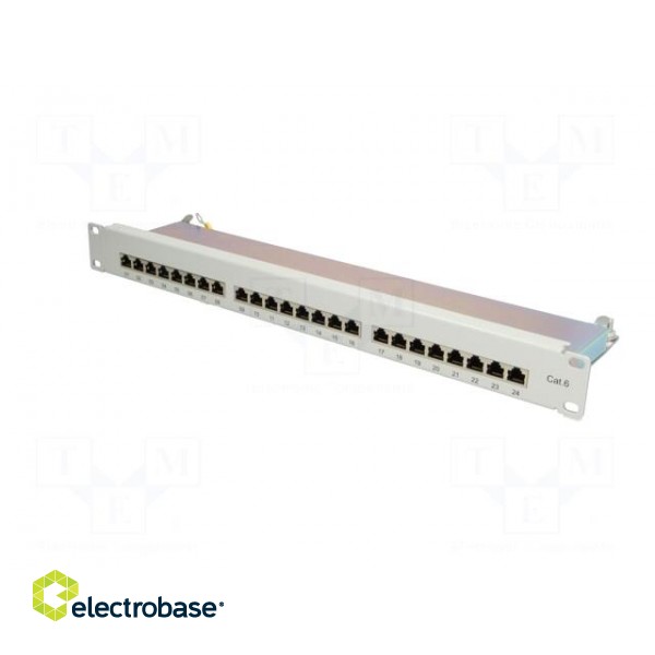 Patch panel | RJ45 | Cat: 6 | RACK | Colour: grey | Number of ports: 24 фото 3
