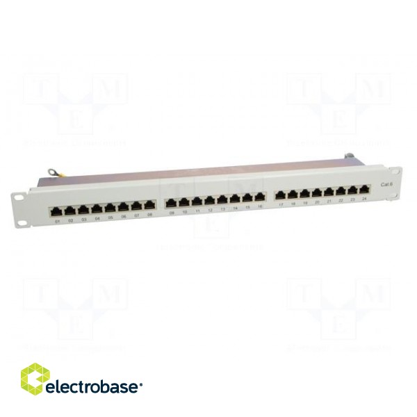 Patch panel | RJ45 | Cat: 6 | RACK | Colour: grey | Number of ports: 24 image 10