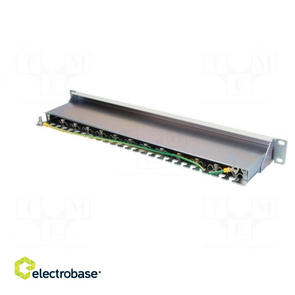 Patch panel | RJ45 | Cat: 6 | RACK | Colour: grey | Number of ports: 24 image 7