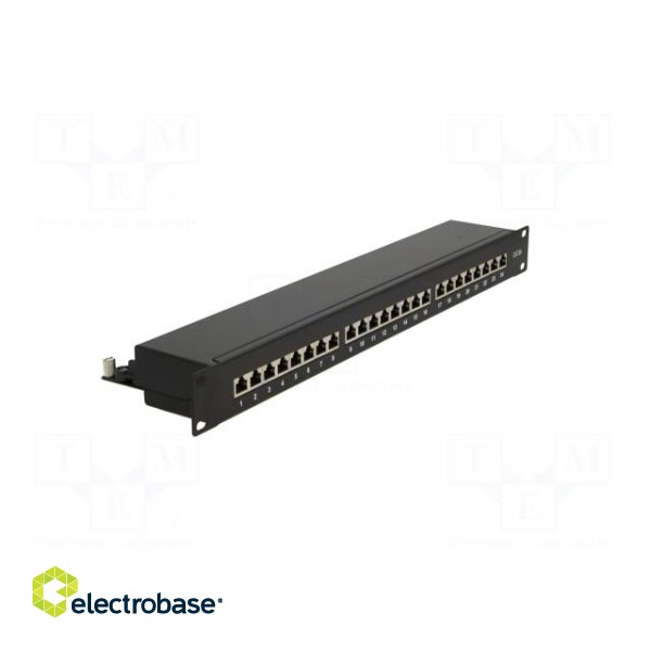 Patch panel | RJ45 | Cat: 6a | RACK | Colour: black | Number of ports: 24 фото 9