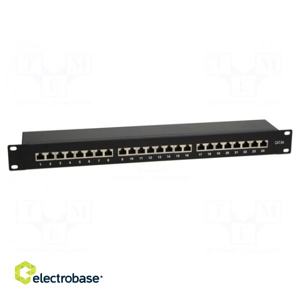 Patch panel | RJ45 | Cat: 6a | RACK | Colour: black | Number of ports: 24 фото 10