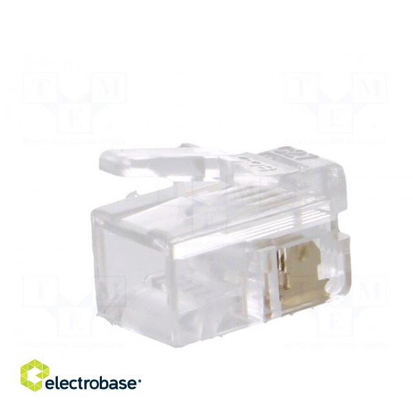 Plug | RJ10 | PIN: 4 | unshielded | gold-plated | Layout: 4p4c | 26AWG | IDC image 6