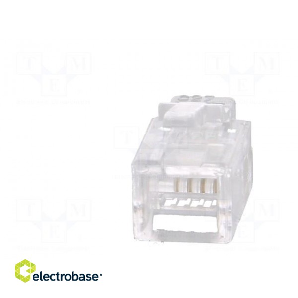 Plug | RJ10 | PIN: 4 | unshielded | gold-plated | Layout: 4p4c | 26AWG | IDC image 5