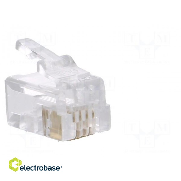 Plug | RJ10 | PIN: 4 | unshielded | gold-plated | Layout: 4p4c | 26AWG | IDC image 8
