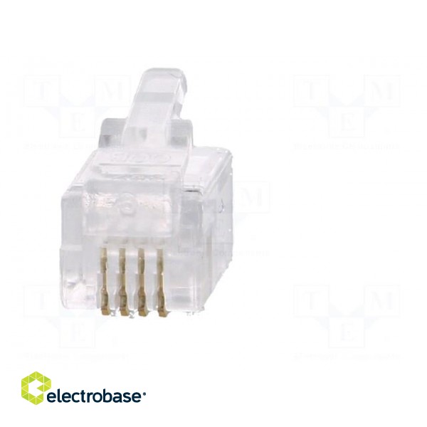 Plug | RJ10 | PIN: 4 | unshielded | gold-plated | Layout: 4p4c | 26AWG image 9