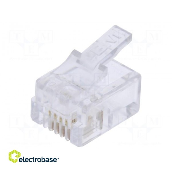 Plug | RJ11 | PIN: 4 | Layout: 6p4c | for cable | IDC,crimped