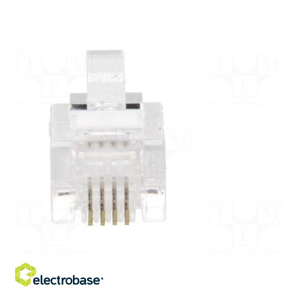 Plug | RJ11 | PIN: 4 | unshielded | gold-plated | Layout: 6p4c | crimped image 9