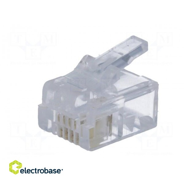 Plug | RJ12 | PIN: 4 | Layout: 6p4c | for cable | IDC,crimped image 2
