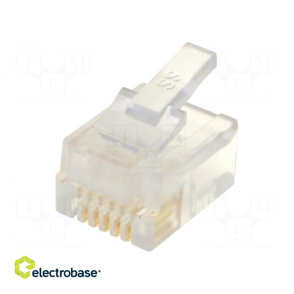Plug | RJ12 | PIN: 6 | Layout: 6p6c | IDC,crimped | for cable image 1