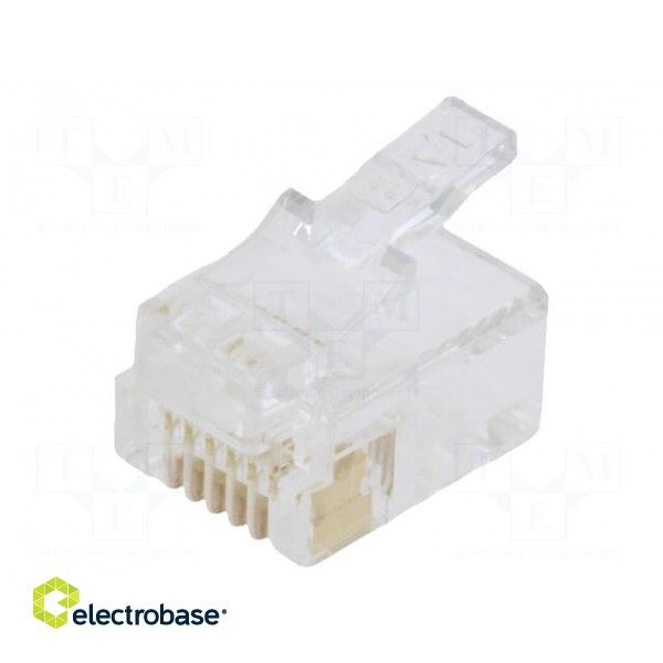 Plug | RJ12 | PIN: 6 | Layout: 6p6c | for cable | IDC,crimped