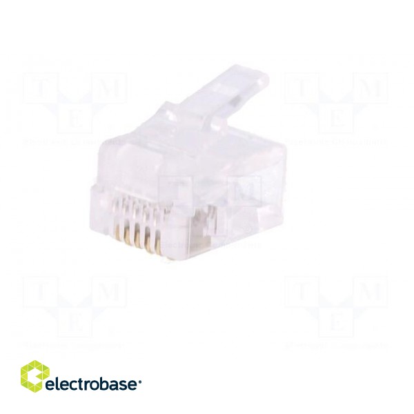 Plug | RJ12 | PIN: 6 | unshielded | gold-plated | Layout: 6p6c | for cable image 2