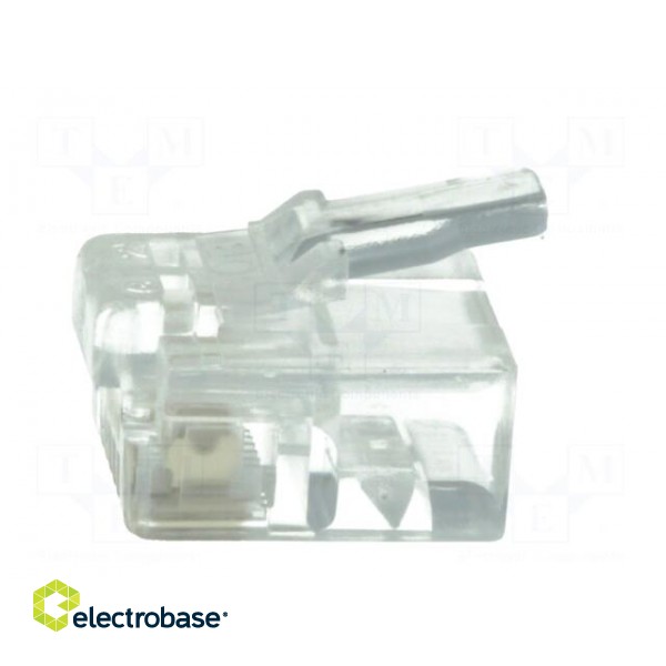 Plug | RJ11 | PIN: 4 | unshielded | gold-plated | Layout: 6p4c | 26AWG | IDC paveikslėlis 3