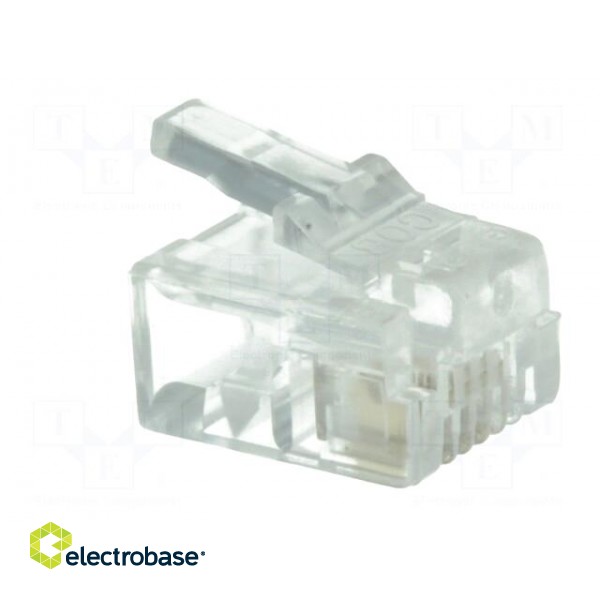 Plug | RJ11 | PIN: 4 | unshielded | gold-plated | Layout: 6p4c | 26AWG | IDC image 8
