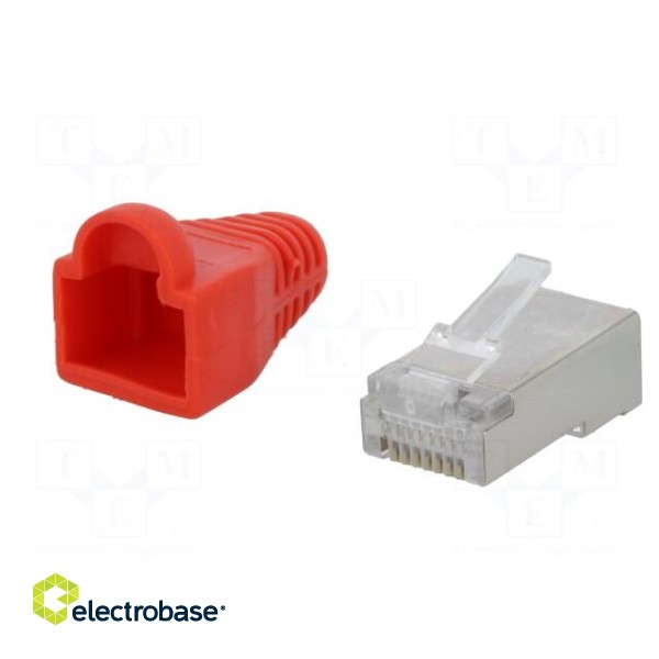 Plug | RJ45 | PIN: 8 | Cat: 5e | shielded,with protection | gold-plated paveikslėlis 2