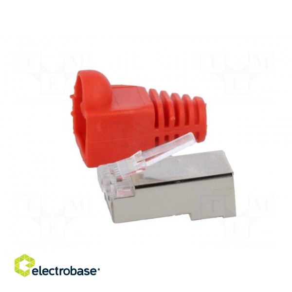 Plug | RJ45 | PIN: 8 | Cat: 5e | shielded,with protection | gold-plated paveikslėlis 3