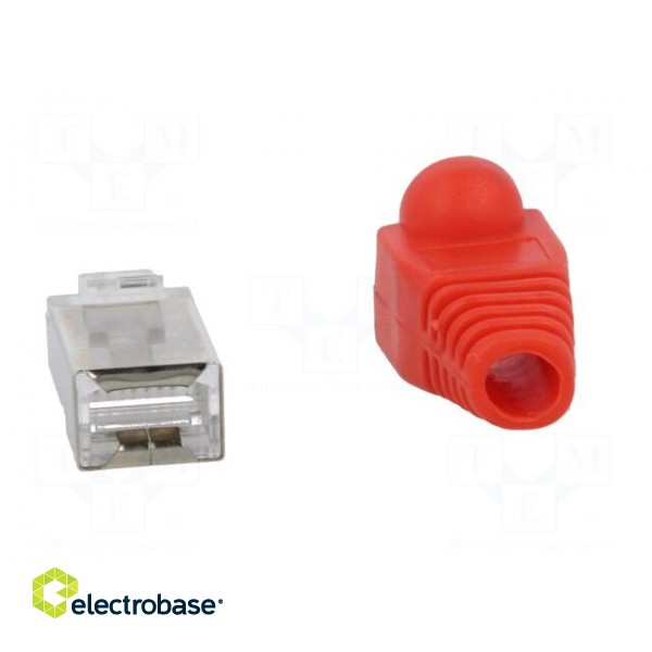 Plug | RJ45 | PIN: 8 | Cat: 5e | shielded,with protection | gold-plated paveikslėlis 5