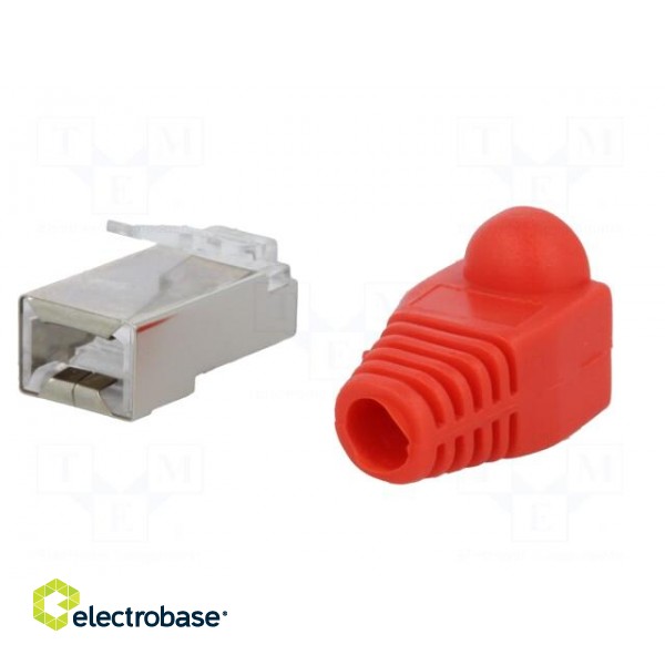 Plug | RJ45 | PIN: 8 | Cat: 5e | shielded,with protection | gold-plated paveikslėlis 6