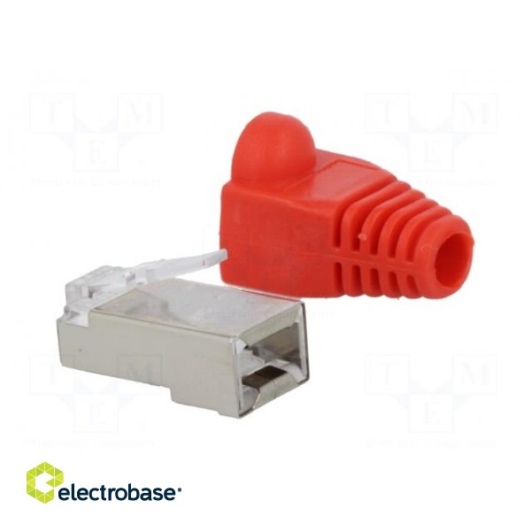 Plug | RJ45 | PIN: 8 | Cat: 5e | shielded,with protection | gold-plated paveikslėlis 4
