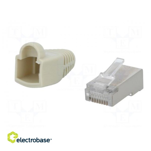 Plug | RJ45 | PIN: 8 | Cat: 5e | shielded,with protection | gold-plated image 2