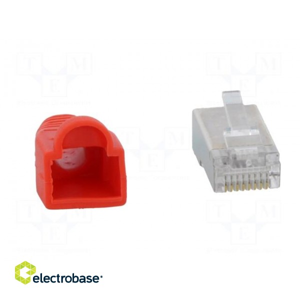 Plug | RJ45 | PIN: 8 | Cat: 5e | shielded,with protection | gold-plated paveikslėlis 9