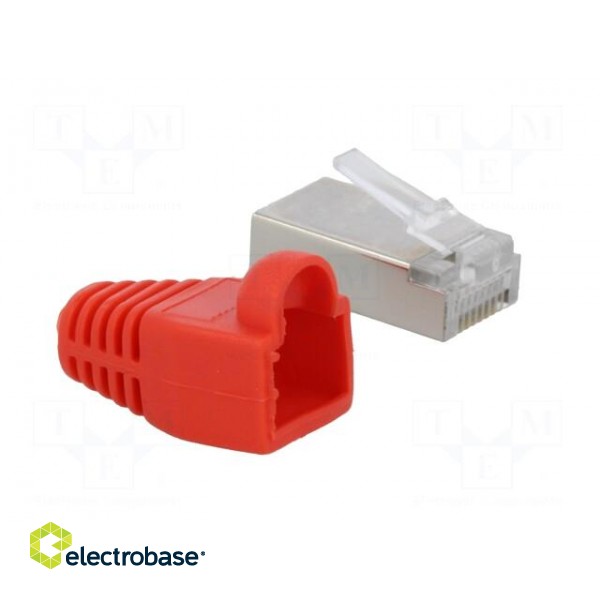Plug | RJ45 | PIN: 8 | Cat: 5e | shielded,with protection | gold-plated paveikslėlis 8