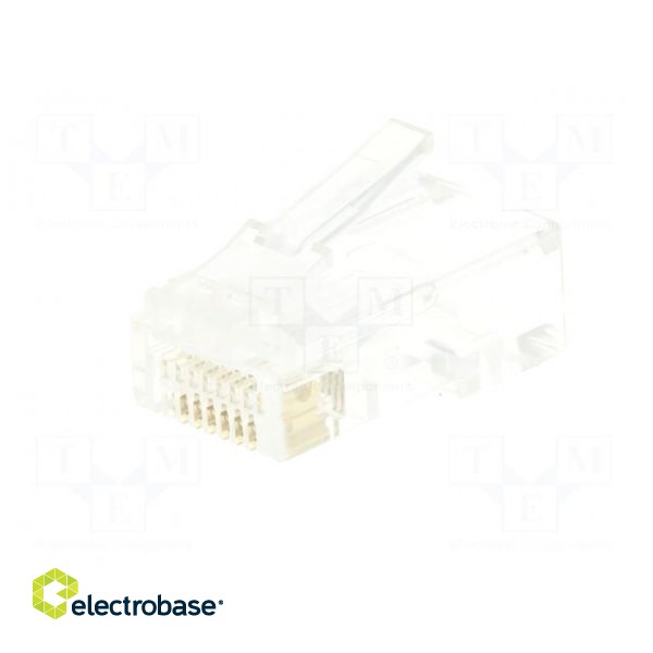 Plug | RJ45 | PIN: 8 | Cat: 6 | unshielded,pass through | gold-plated image 2
