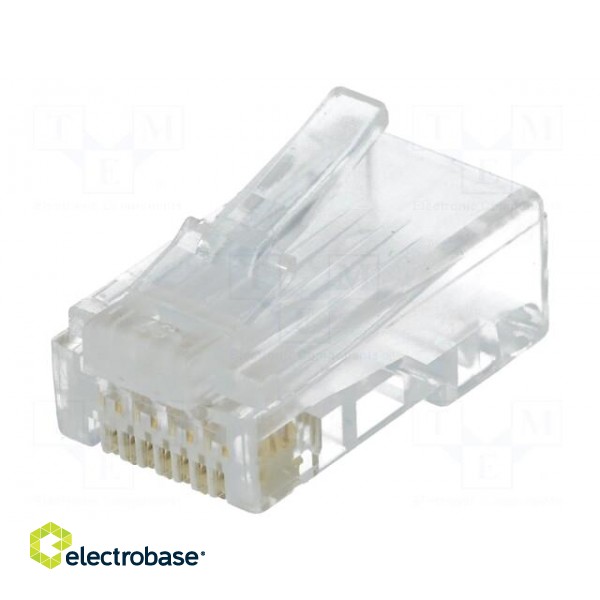 Plug | RJ45 | PIN: 8 | Cat: 6 | Layout: 8p8c | IDC,crimped | for cable paveikslėlis 1