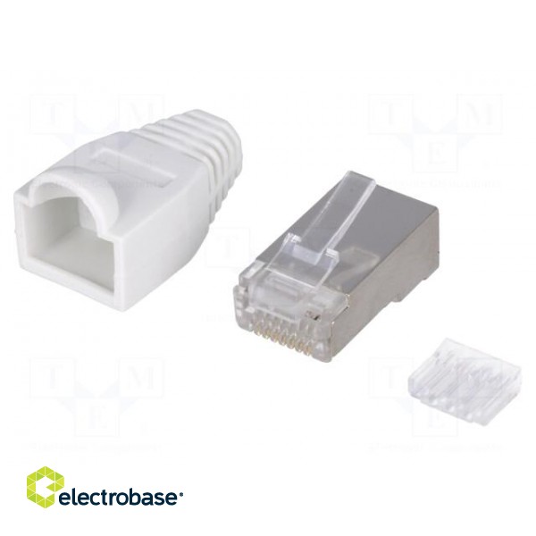 Plug | RJ45 | PIN: 8 | Cat: 6 | shielded,with protection | Layout: 8p8c image 1