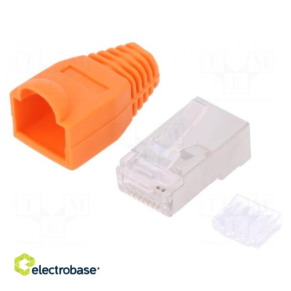 Plug | RJ45 | PIN: 8 | Cat: 6 | shielded,with protection | Layout: 8p8c