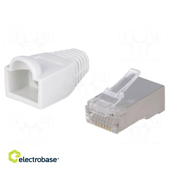 Plug | RJ45 | PIN: 8 | Cat: 6 | shielded,with protection | Layout: 8p8c фото 2