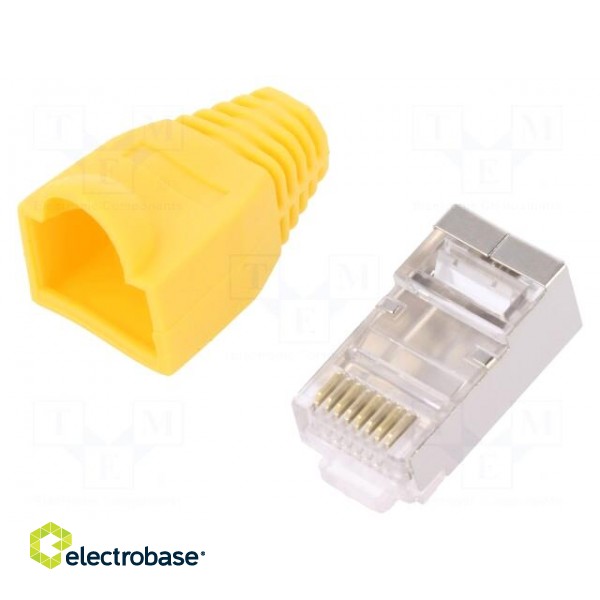 Plug | RJ45 | PIN: 8 | Cat: 6 | shielded,with protection | Layout: 8p8c