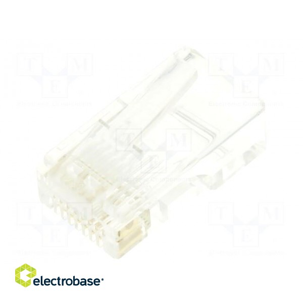 Plug | RJ45 | PIN: 8 | Cat: 6 | unshielded,pass through | gold-plated image 1