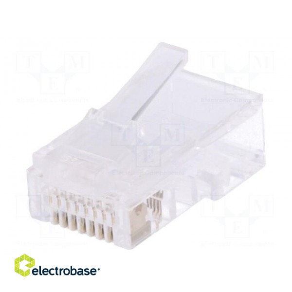 Plug | RJ45 | PIN: 8 | unshielded | gold-plated | Layout: 8p4c | crimped image 1