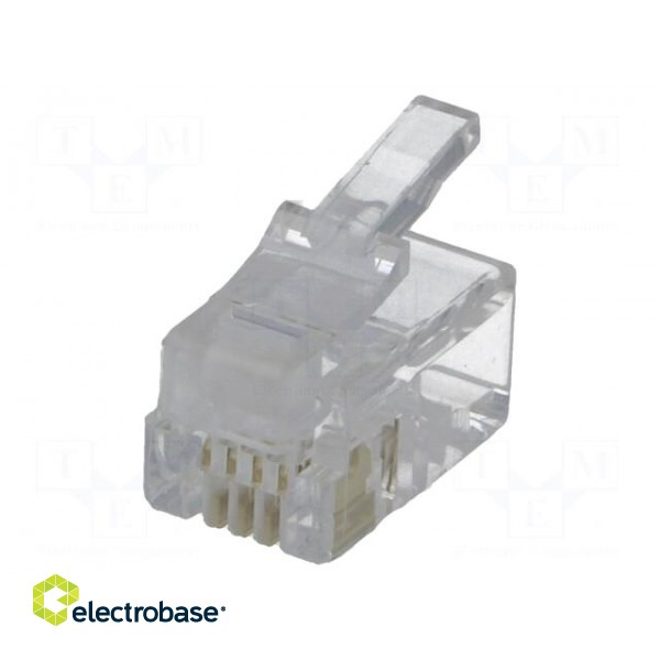 Plug | RJ9 | PIN: 4 | Layout: 4p4c | IDC,crimped | for cable paveikslėlis 1