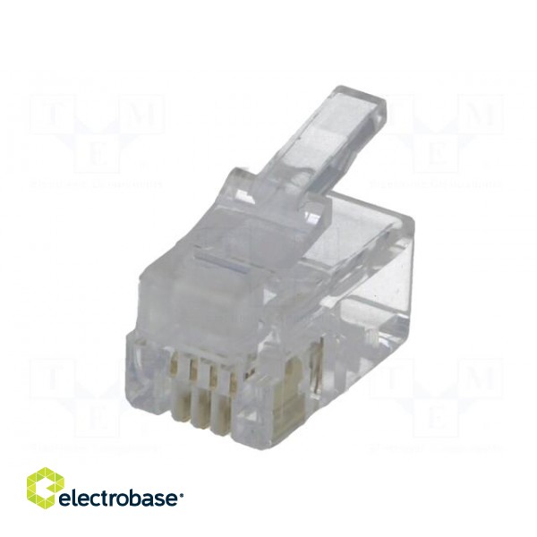 Plug | RJ9 | PIN: 4 | Layout: 4p4c | IDC,crimped | for cable image 2