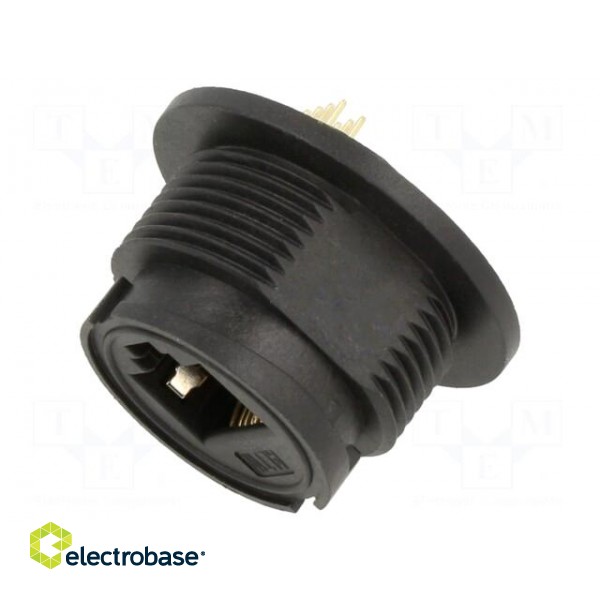 Connector: RJ45 | PIN: 8 | Cat: 5e | Layout: 8p8c | IP67 | THT | straight фото 1