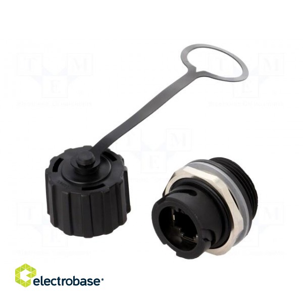 Socket | coupler | PIN: 8 | Cat: 5e | shielded,with protective cap image 1