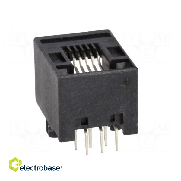 Socket | RJ12 | PIN: 6 | Cat: 3 | low profile | Layout: 6p6c | THT image 5