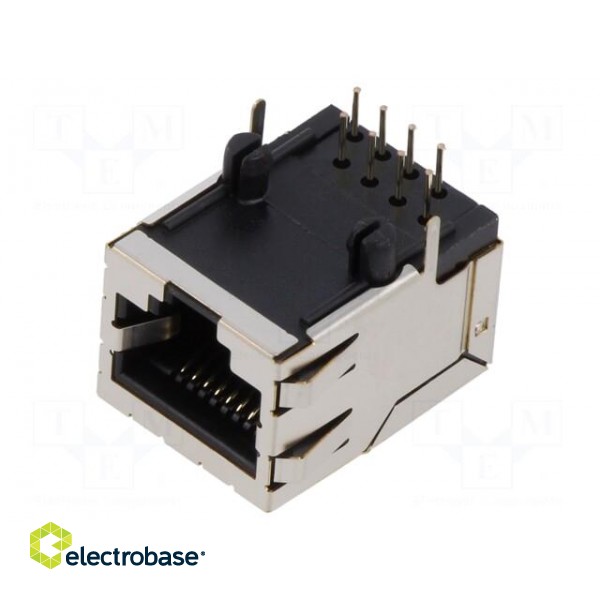 Socket | RJ45 | PIN: 8 | shielded,with LED | Layout: 8p8c | THT