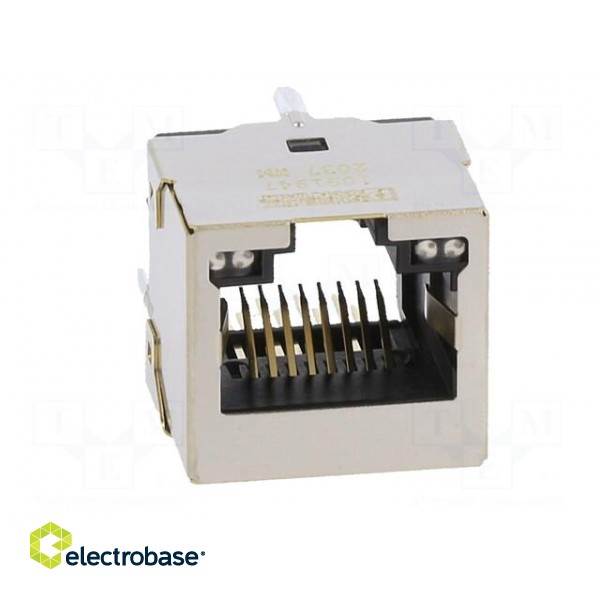Socket | RJ45 | PIN: 8 | with LED | gold-plated | Layout: 8p8c | on PCBs image 9